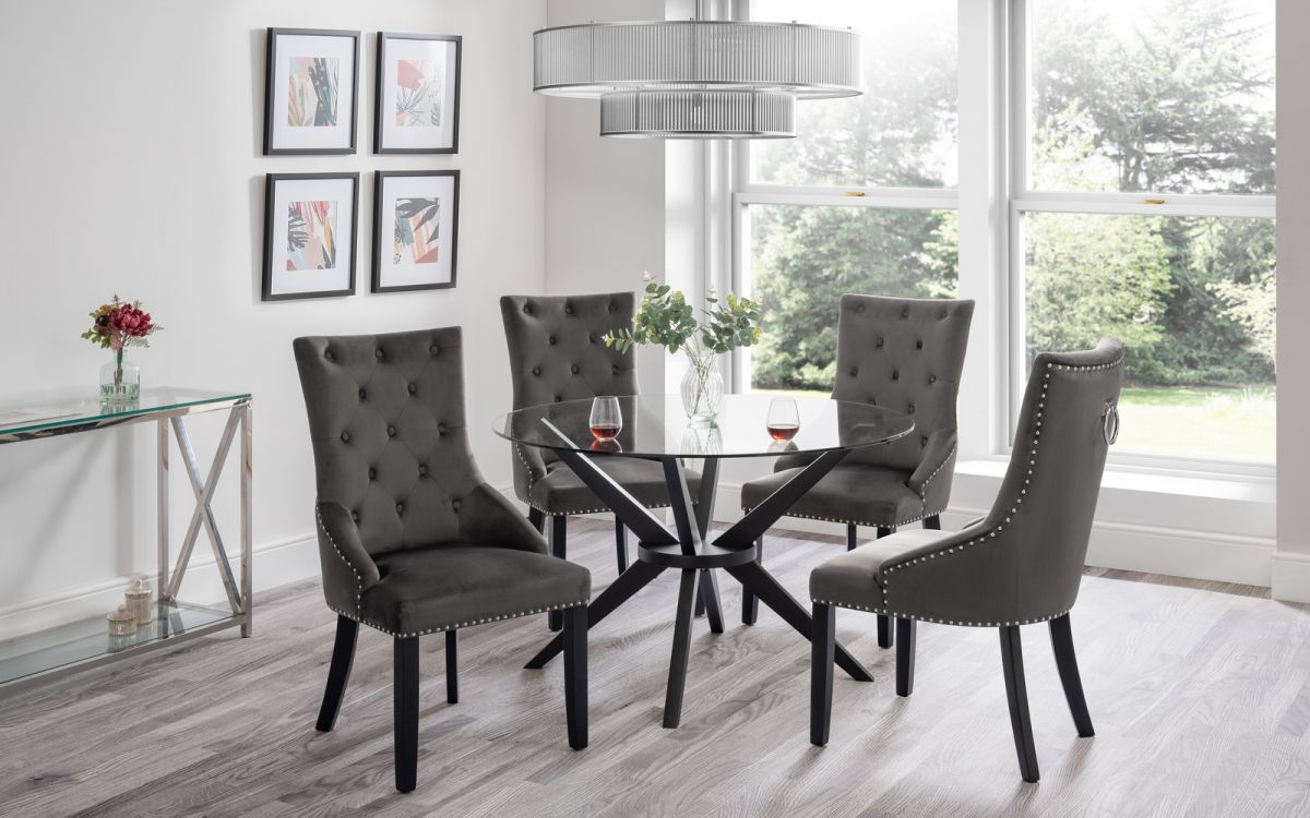 Hayden Dining Table & 4 Veneto Knockerback Chairs