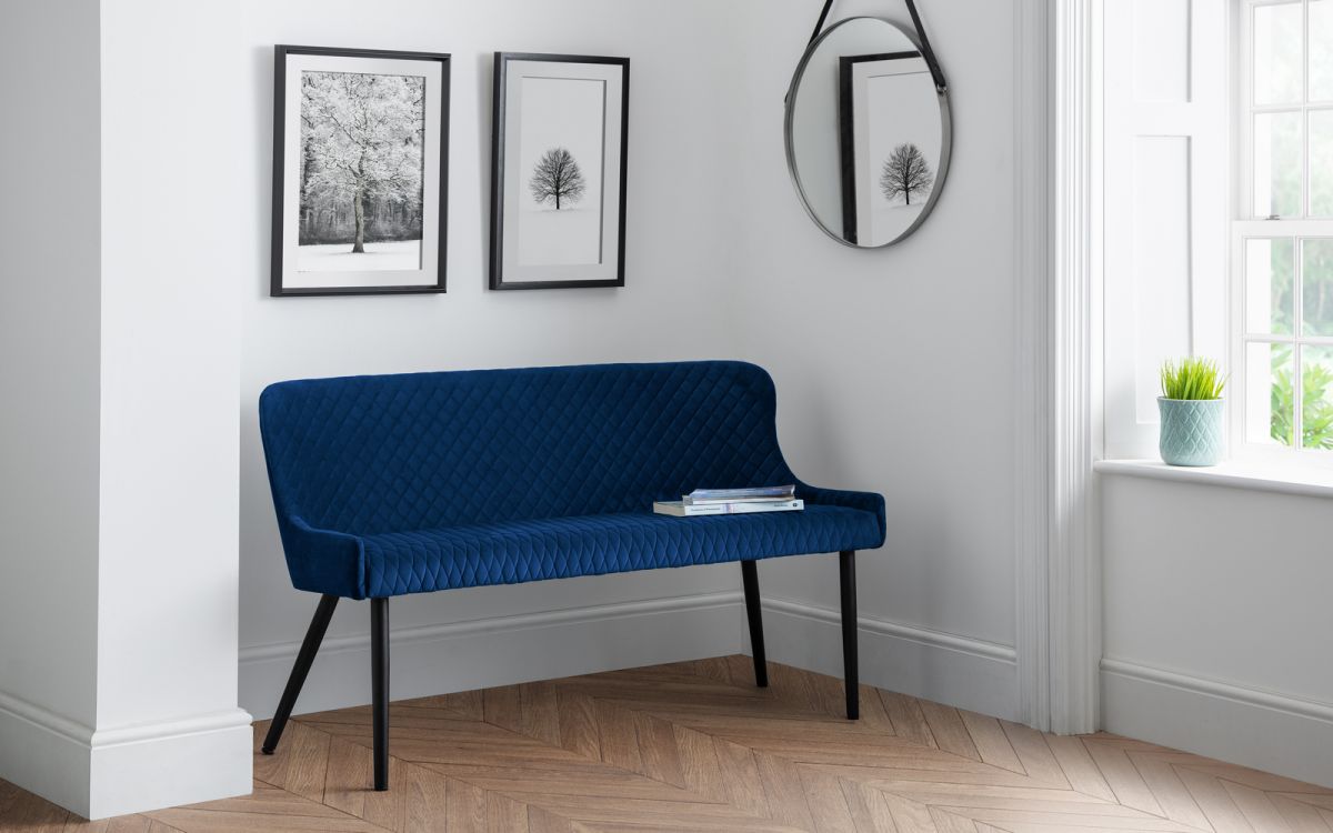 Luxe High Back Bench - Blue