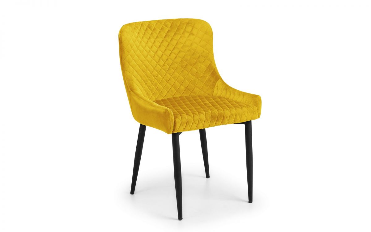 Luxe Velvet Dining Chair - Mustard/Black