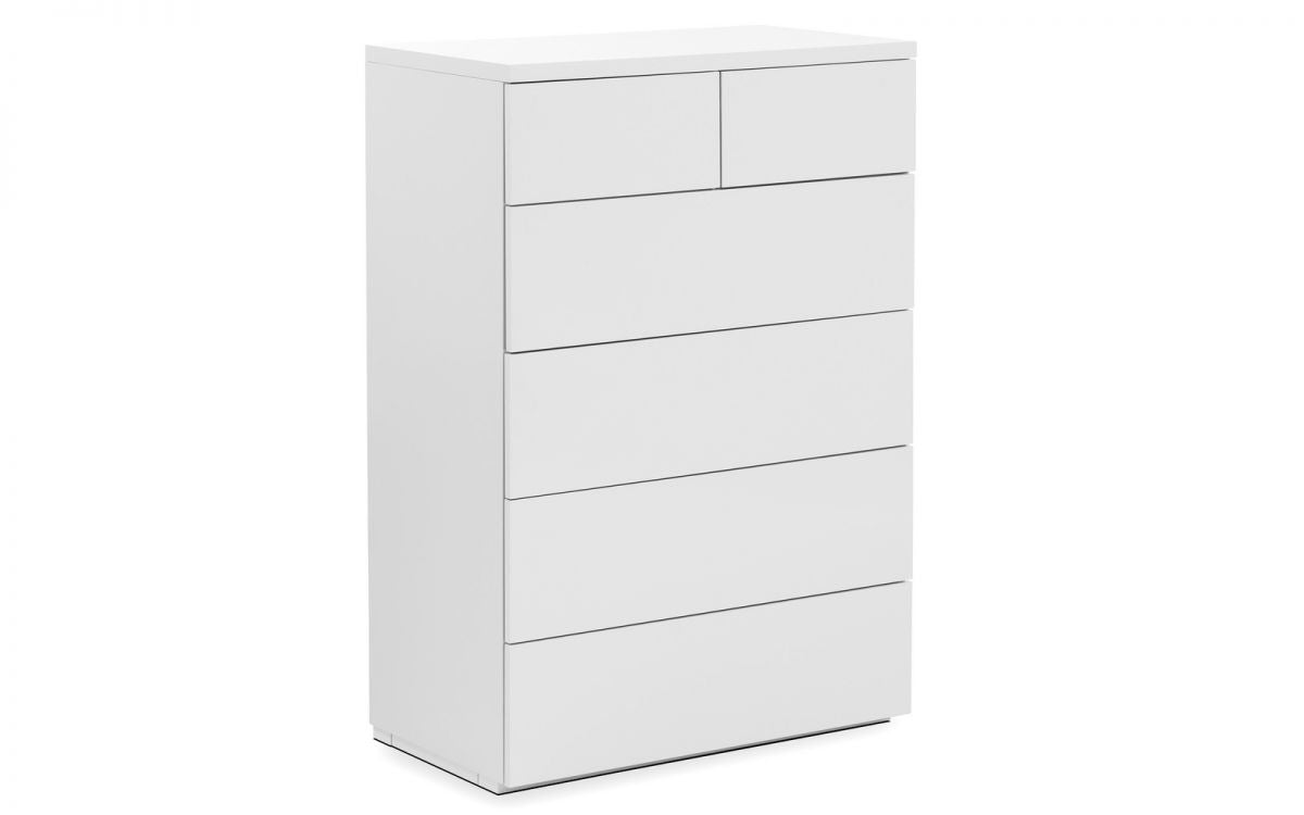 Monaco 4+2 Drawer Chest - White High Gloss