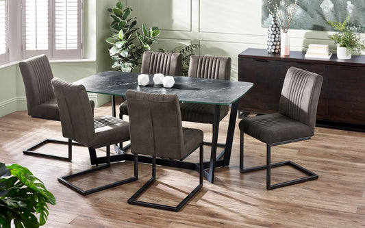 Olympus Dining Table - Black Marble