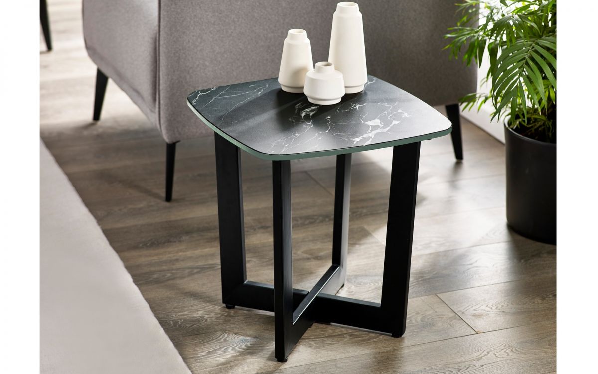 Olympus Lamp Table - Black Marble