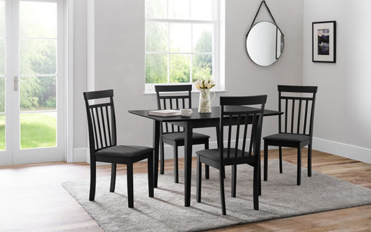 Rufford Dining Table & 4 Coast Chairs - Black