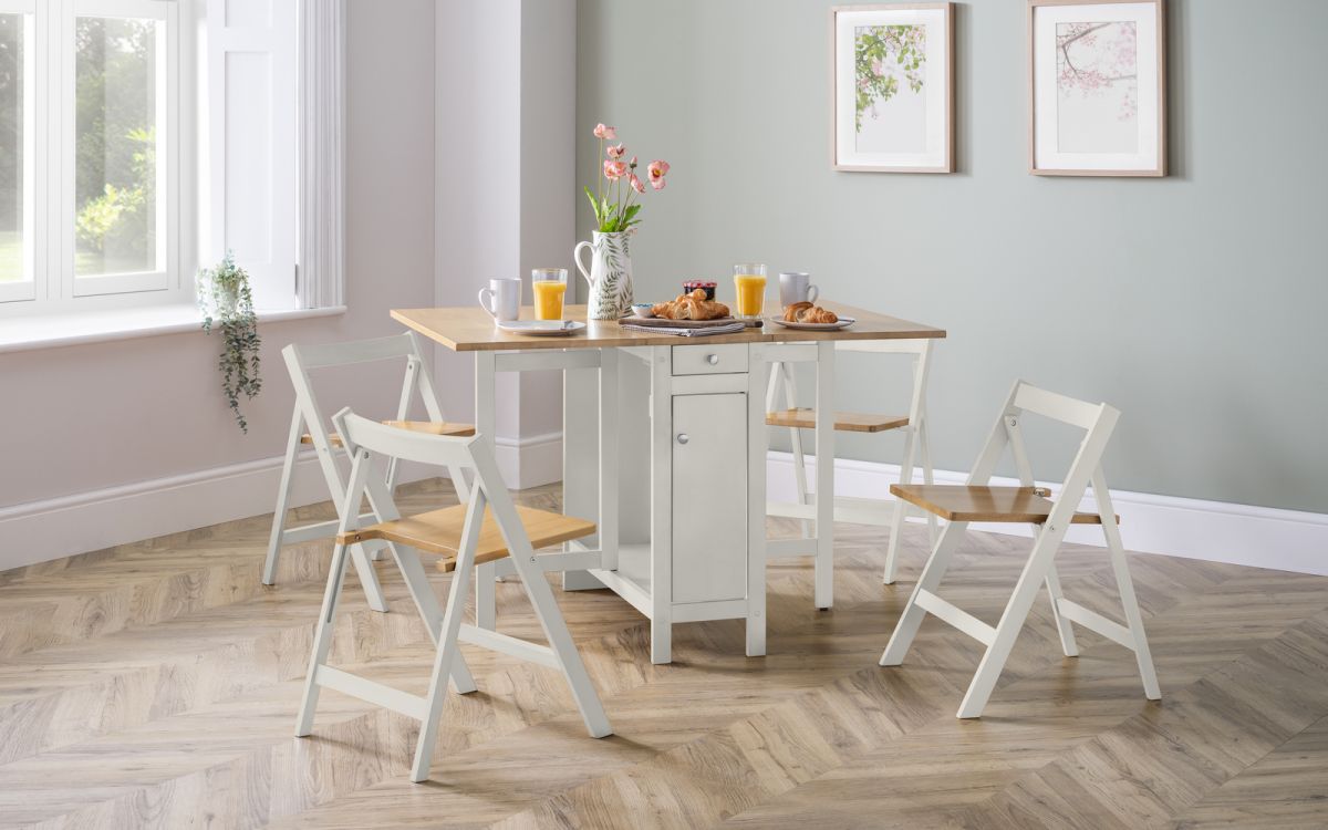 Savoy Dining Set - White / Natural Finish