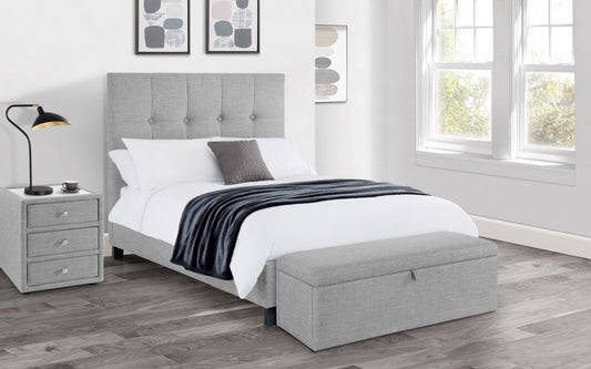 Sorrento High Headboard Bed - Light Grey